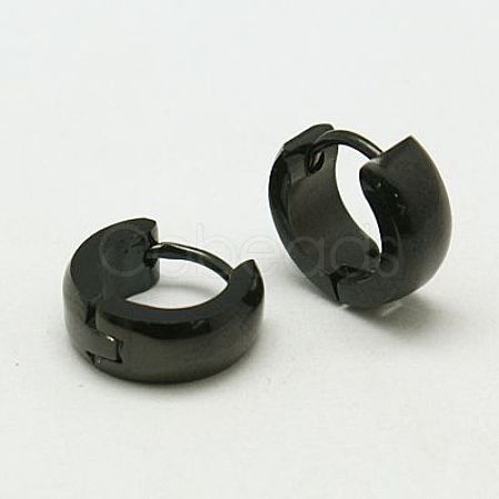 Personalized Unisex 304 Stainless Steel Huggie Hoop Earrings EJEW-G120-38D-1
