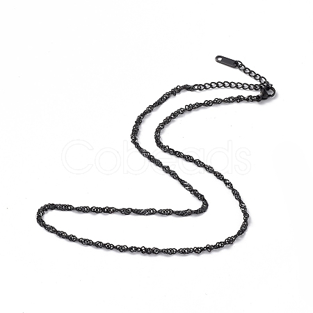 304 Stainless Steel Singapore Chain Necklace for Men Women NJEW-K245-013C-1