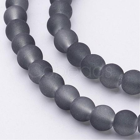 Baking Paint Transparent Glass Bead Strands X-GLAA-S031-6mm-12-1