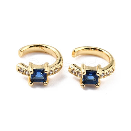 Brass Micro Pave Cubic Zirconia Cuff Earrings EJEW-K086-02G-05-1