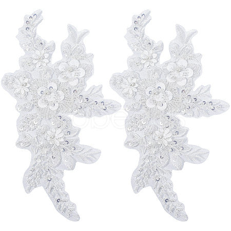 Flower Gauze & Sequin Embroidery Ornament Accessories DIY-WH20081-002A-1