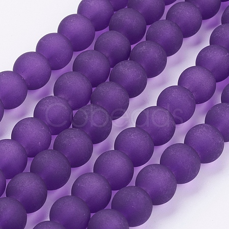 Baking Paint Transparent Glass Bead Strands GLAA-S031-10mm-36-1