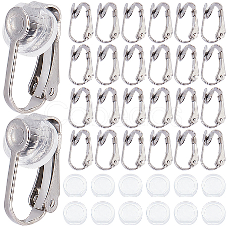 40Pcs 304 Stainless Steel Clip-on Earring Findings STAS-SP0001-23P-1