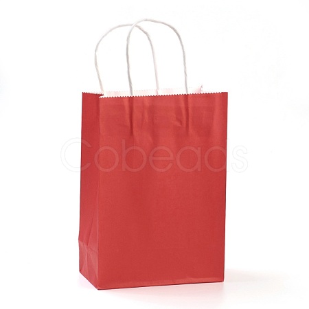 Pure Color Kraft Paper Bags AJEW-G020-A-12-1