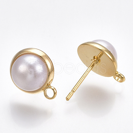 Brass Stud Earring Findings X-KK-T038-287G-1