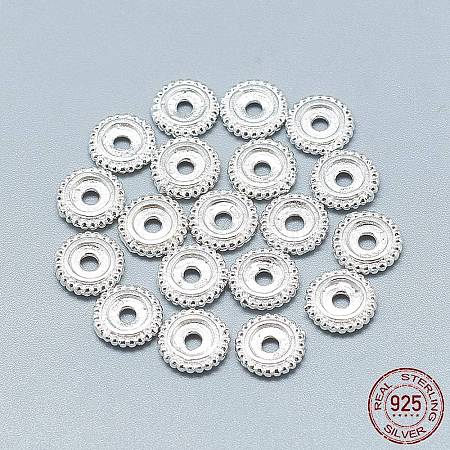 925 Sterling Silver Granulated Spacer Beads STER-T002-72S-1