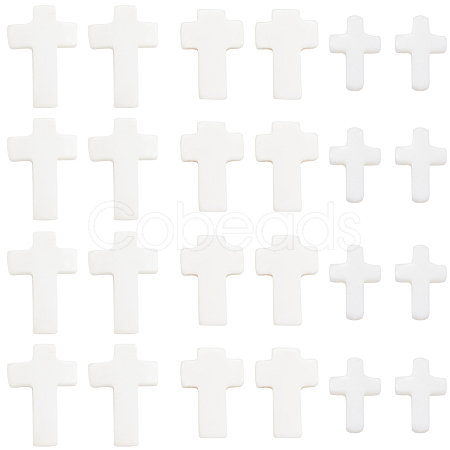 60Pcs 3 Styles Cross Natural Shell Beads BSHE-SC0001-18-1