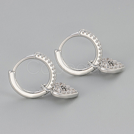 Brass Micro Pave Cubic Zirconia Hoop Dangle Earrings WG0E58F-03-1