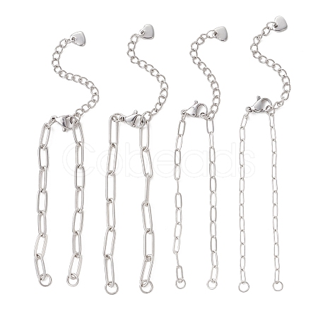 304 Stainless Steel Paperclip Chain Bracelet Making AJEW-JB01583-1