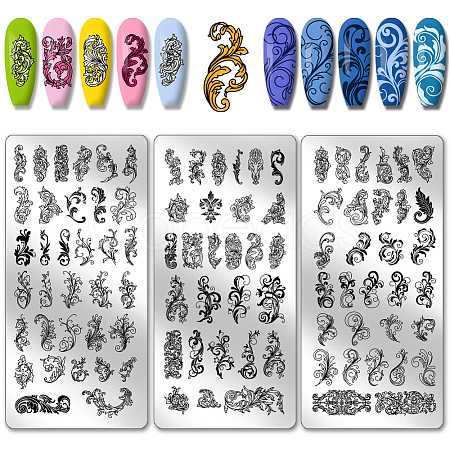 Stainless Steel DIY Nail Art Templates MRMJ-WH0092-084-1