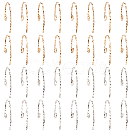 32Pcs 2 Colors Brass Earring Hooks FIND-AR0001-58-1