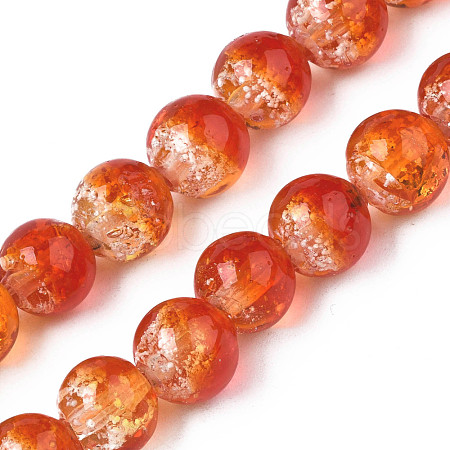 Handmade Luminous Transparent Lampwork Beads Strands LAMP-T017-04C-1