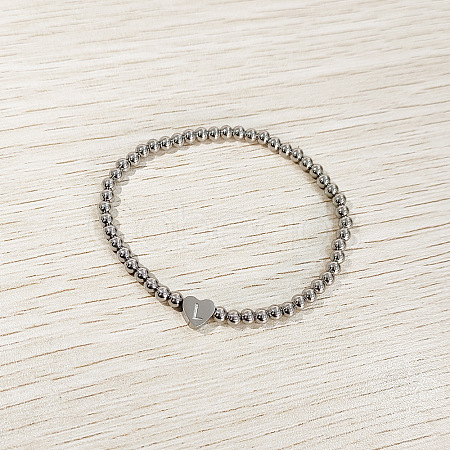 304 Stainless Steel Beads Stretch Bracelets for Women FS-WGC4F34-12-1