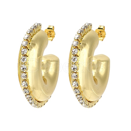 Rack Plating Brass Donut Stud Earrings EJEW-D073-06G-1