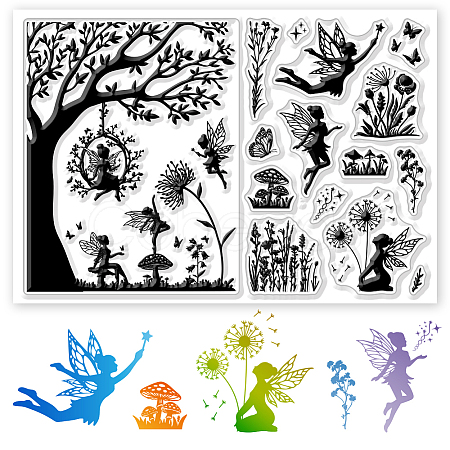 Flower PVC Stamps DIY-WH0582-0038-1