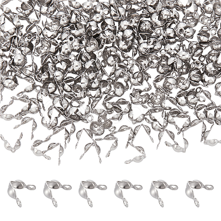 200Pcs 304 Stainless Steel Bead Tips STAS-UN0029-20-1