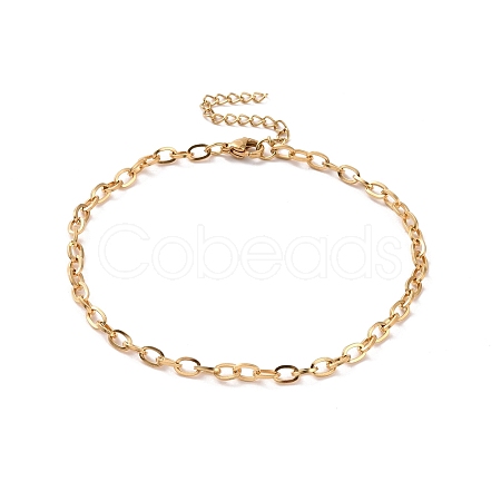 PVD Vacuum Plating 304 Stainless Steel Cable Chain Bracelet for Men Women BJEW-E031-05D-G-1