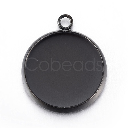 Stainless Steel Pendant Cabochon Settings STAS-L211-03D-B-1