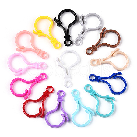 Opaque Solid Color Bulb Shaped Plastic Push Gate Snap Keychain Clasp Findings KY-R006-M01-1