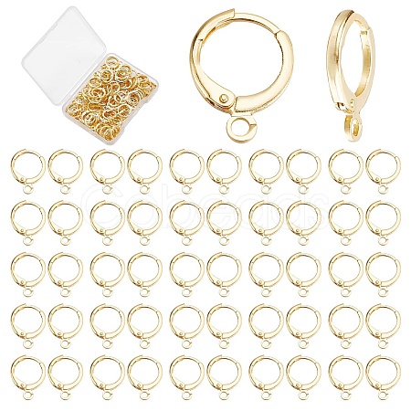 CREATCABIN 50 Pairs Brass Huggie Hoop Earring Findings KK-CN0001-87-1