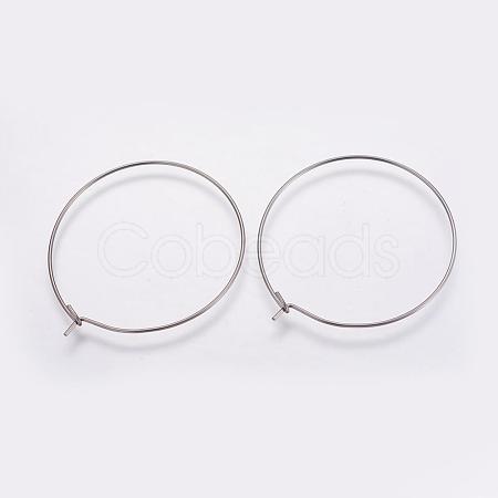 316 Surgical Stainless Steel Hoop Earrings Findings STAS-K146-039-35mm-1
