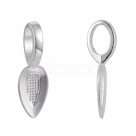 Tibetan Style Alloy Glue-on Flat Pad Bails X-TIBEP-AB3348Y-S-1