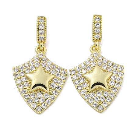 Rack Plating Brass Micro Pave Cubic Zirconia Pendants KK-E114-04G-03-1