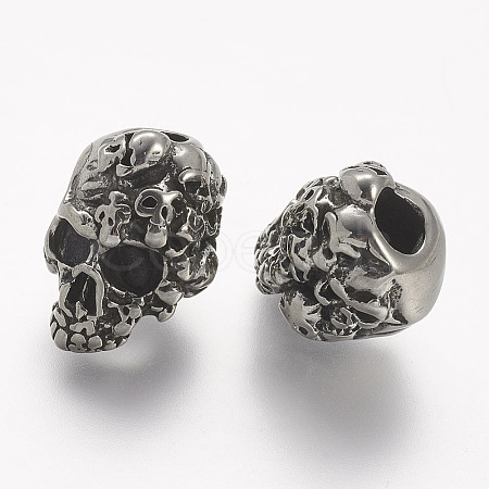 304 Stainless Steel European Beads LS-STAS-P144-08AS-1