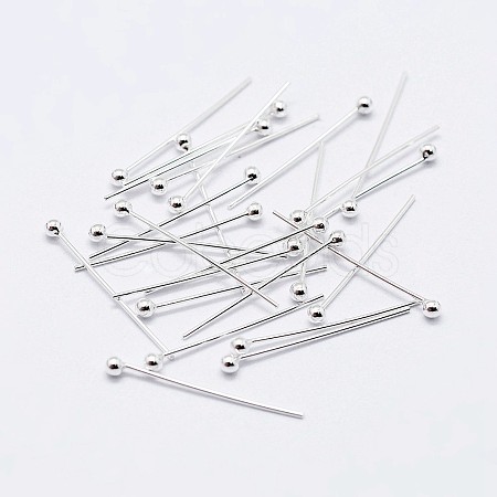 925 Sterling Silver Head Pins STER-F036-20S-1.5x15-1