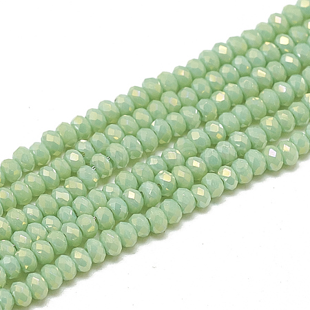 Electroplate Opaque Solid Color Glass Beads Strands X-EGLA-Q112-B06-1