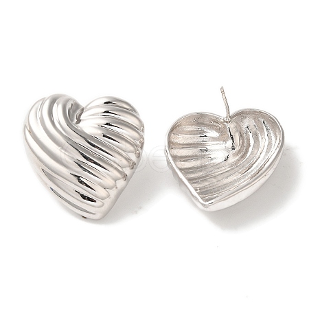 Rack Plating Brass Stud Earrings EJEW-B062-31P-1