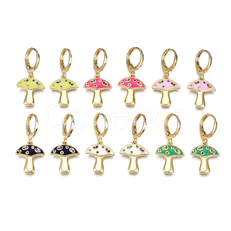 Brass Micro Pave Cubic Zirconia Huggie Hoop Earrings EJEW-T014-32G-NF-1