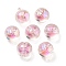 UV Plating Rainbow Iridescent Acrylic Beads, Two Tone Bead in Bead, Fruit, Pearl Pink, 16x15.5x16.5mm, Hole: 3.5mm