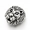 Tibetan Style Alloy Lion Head Beads, Antique Silver, 12x13x9.5mm, Hole: 2mm