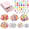 DIY Friendship Bracelet Making Kit, Including Barrel & Rondelle & Letter Plastic Beads, Elastic Cords, Mixed Color, Beads: 100g/box