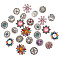 AHADERMAKER Alloy Rhinestone Snap Buttons, Jewelry Buttons, Mixed Shapes, Mixed Color, 19~30x19~26x6.5~12mm, 25pcs/box