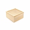 Wooden Storage Boxes, with Acrylic Transparent Cover, Square, BurlyWood, 15x15x8cm