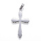 Non-Tarnish 304 Stainless Steel Pendants with 201 Stainless Steel Clasp, Cross, Stainless Steel Color, 36.5x22x1mm, Hole: 4x8mm