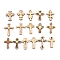 Wood Pendants, Wood Embellishments, Religion, Cross, Mixed Color, 45x25x2.5mm, Hole: 1.6~1.8mm, about 100pcs/bag