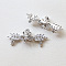 Crown Brass Pave Clear Cubic Zirconia Head Pins, for Baroque Pearl Making, Platinum, 16x40mm