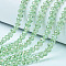 Electroplate Glass Beads Strands, AB Color Plated, Faceted, Rondelle, Pale Green, 6x5mm, Hole: 1mm, about 83~85pcs/strand, 38~39cm