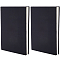 CRASPIRE 3Pcs Elastic Fabric Book Covers, Rectangle, Black, 235x365x3mm, Inner Diameter: 142x40mm