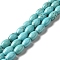 Natural Howlite Beads Strands, Dyed, Oval, Turquoise, 12x8mm, Hole: 1.2mm, about 34pcs/strand, 15.83 inch(40.2cm)