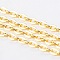 Iron Cable Chains, Unwelded, with Spool, Flat Oval, Cadmium Free & Lead Free, Golden Color, 3x2x0.5mm, about 32.8 Feet(10m)/roll