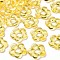 Transparent Acrylic Bead Frames, Flower, Gold, 19x20x3.5mm, Hole: 1.6mm, Inner Diameter: 6.5mm, about 632pcs/500g