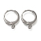 Anti-Tarnish 304 Stainless Steel Hoop Earring Findings, Stainless Steel Color, 15x12.5x1mm, Hole: 1.8mm, Pin: 0.8mm