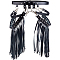 Imitation Leather Tassel Chain Belt, Waist Belt for Shirt Dress Overcoat, Black, 41-3/8 inch(105.2cm)