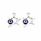 Alloy Enamel Pendants, Platinum, Cadmium Free & Lead Free, Star with Evil Eye, Dark Blue, 19.5x15x4mm, Hole: 1.8mm