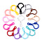 Opaque Solid Color Bulb Shaped Plastic Push Gate Snap Keychain Clasp Findings, Mixed Color, 48.5x25.5x6mm, Hole: 5.5mm