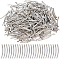 SUNNYCLUE 400Pcs Brass Tube Beads, Curved Tube Noodle Beads, Platinum, 30x2mm, Hole: 1mm